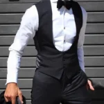 Black Men Vest for Wedding Groom One Piece Slim Fit Suit Waistcoat Solid Color Male Fashion Coat - Image 6