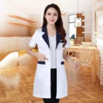 Summer women's white coat laboratory Robe science lab coat
