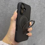Matte Ring Holder Glass Lens Phone Case For iPhone 16 15 14 13 12 11 17 Pro Max - Image 4