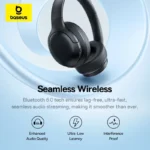 Baseus BH1 Lite Wireless Headphones Bluetooth 6.0 ENC Clear Call Headsets - Image 4