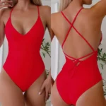 Solid One Piece Swimsuit Women Swimwear 2025 New Bikini Sexy Bodysuit Plus Size - Image 5