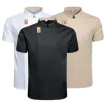 Unisex Chef Jacket Summer Kitchen Shirts Hotel Restaurant Waiter Uniforms Bakery Clothes