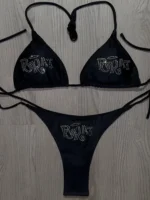 2000s Woman Punk New Beach Swimwear gothic clothes BRAT Rhinestone printing Grunge Swimsuit - Image 4