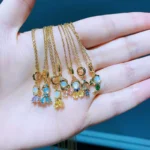 Fashionable Colorful Zircon Fairy Tale Little Princess Necklace Gold-plated Universal Chain - Image 3