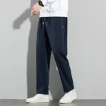 Ice Silk Men's Pants 2025 Summer New Black Gray Thin Business Casual Pants - Image 4