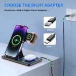 Foldable 3 in 1 Wireless Charging Station for iPhone 17 16 15 14 13 12 Pro Max iWatch - Image 4