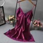 Sexy Lace Patchwork Camisola Lingerie Nighty Wedding Dress Sleep Wear Nightdress - Image 5