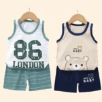 Children Sets Kids Clothes Boys Girls Vest Suit  T-Shirts Shorts Tank Top Sleeveless