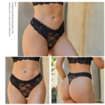 3Pcs Lace Sexy Thongs Women Low-Rise Briefs Sexy Soft Ladies Underwear - Image 2