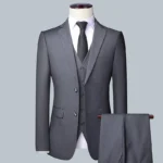 Men's Solid Color Business Suit Banquet Wedding Trend Groom Best Man Single 3/2/1 - Image 3