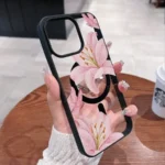 Pink Lily Magnetic Phone Case For iPhone 17 16 15 14 13 12 11Pro Max Plus - Image 3