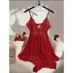 Summer Soft Sheer Nighty Pajamas Nightgowns Dark Green Halter Dress Women Sleepwear - Image 6