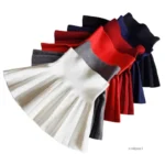 Baby Girls Knit Skirt Autumn Winter Princess Pleated Children School High Waist - Image 2