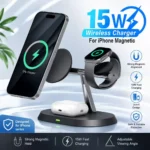 3 in 1 Magnetic Wireless Charger Stand for Magsafe iPhone 16/15/14/13/12 Apple Watch