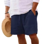 New Mens Cotton Solid Color Short Lightweight Gym Pants oversize Beach Shorts - Image 5