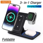 Foldable Phone Wireless Charger Station For iPhone 16 15 14 13 12 Pro Max Apple Watch