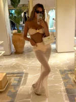 2026 Summer 3 Piece Bikini Sets Strapless Bikini Top With Half Long Skirt Cover ups Beach Wear - Image 6