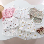 Girls Summer Clothes Sets New Baby Sleeveless Tops Shorts 2 Pieces Suit