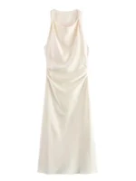 Slip Midi Dress Woman Sexy Evening Party Dress Sleeveless Female Elegant Dresses - Image 4