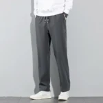 Ice Silk Men's Pants 2025 Summer New Black Gray Thin Business Casual Pants - Image 3