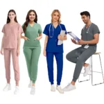 New Lightweight Anti-wrinkle Surgical Uniform Woman Men Medical Nurse Scrub Set - Image 3