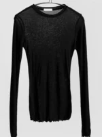 High Quality Plain T Shirt Women Elastic Basic T-shirts Female Casual Tops Long Sleeve - Image 4