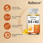Vitamin D3 5000 IU & K2 MK7 100mcg, Infused with Virgin Coconut Oil, 2 in 1 Formula, Non-GMO | No Gluten - Image 2