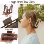 4Pcs/Set Women Girls Claw Clips Coffee Black Hair Claw Nonslip Crab Hairpins - Image 3