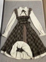 French Vintage Midi Dress Women Casual Evening Party Plaid Dress Office Lady Outwear