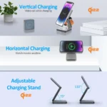 Qi1/Qi2.2 Foldable 3-in-1 Magnetic Wireless Charging Station for iPhone - Image 5