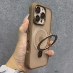 Matte Ring Holder Glass Lens Phone Case For iPhone 16 15 14 13 12 11 17 Pro Max - Image 3
