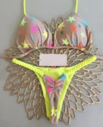 New Women's Bikini Split Print Swimwear Fashion G-string Beach Holiday - Image 5
