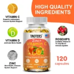 Taoters Vitamin C + Zinc Supplement - High Absorption - Immune System, Skin Health Vitamins - Image 4