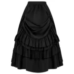 Brown Ruffled High Waisted Long Victorian Skirt Steampunk Skirts - Image 5
