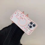 Pink Cherry Elegant Floral Background Design Magnetic Phone Case For iPhone - Image 4