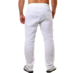 Men's Cotton Linen Pants Male Autumn New Breathable Solid Color Linen Trousers - Image 3