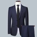 Men's Solid Color Business Suit Banquet Wedding Trend Groom Best Man Single 3/2/1 - Image 4