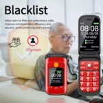 Senior Flip Dual Display Mobile Phone Flashlight FM Radio Push Button SOS Call - Image 5