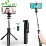 Roreta Selfie holder Tripod with Wireless Bluetooth Remote, Portables Foldable Stand