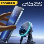 Essager Magnetic Wireless Charger Car Phone Holder 15W RGB Seven Color Light Fast Charging Mount Stand - Image 5