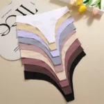 4PCS Ultra-thin Seamless Underwear Women's Invisible Panties Sexy Ice Silk Thongs - Image 2