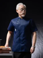 Catering Cooking White Shirt Restaurant Kitchen Chef T-shirt Baker Work Uniform Waiter - Image 5