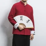 New Crane Embroidery Top Traditional Chinese Clothing for Men Vintage Half Sleeve - Image 6