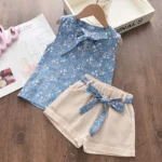 New Summer Baby Girls Clothes Children Sleeveless Vest Shorts 2Pcs/Sets - Image 6