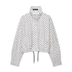 Polka Dot Print Short Coats Women's High Street Long Sleeve Jackets for Women - Image 5