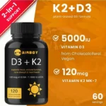 Vitamin D3+K2 Capsules - For Regulate Calcium Metabolism, Promote Bone, Heart and Immunity System Health - Image 2