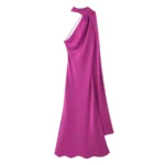 VEITCHE Elegant Women's Soft Silk Satin Long Dress Halter Backless Sleeveless - Image 2