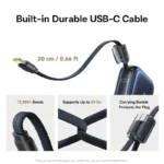 Baseus 45W Mini Power Bank 10000mAh Built-In USB-C Cable Pocket-Sized Smaller Fast Charging - Image 4