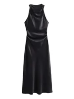 Slip Midi Dress Woman Sexy Evening Party Dress Sleeveless Female Elegant Dresses - Image 6