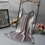 Sexy Lace Patchwork Camisola Lingerie Nighty Wedding Dress Sleep Wear Nightdress - Image 6